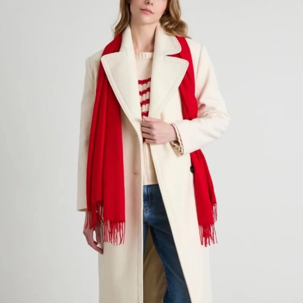 NWOT Marella by Max Mara Stole with Fringes Color:Red Sz: OS Fall/Winter/Holiday